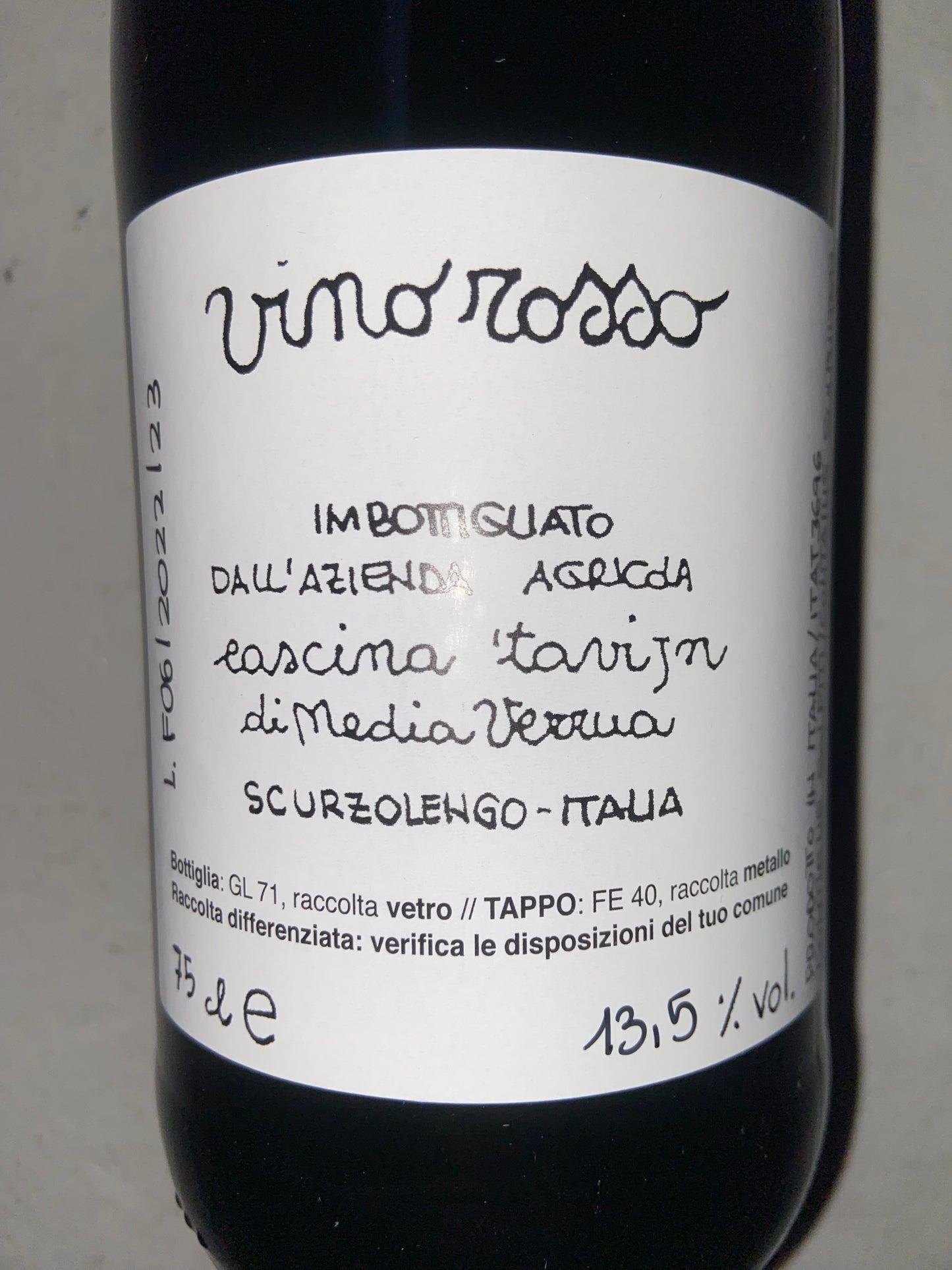 Cascina Tavijn, Vino Rosso - Vinskabt