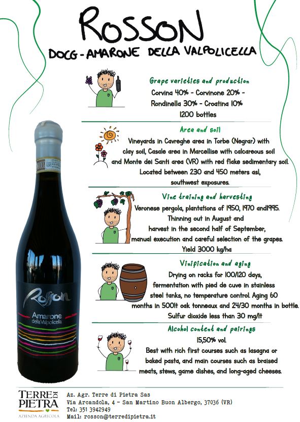Terre di Pietra, Rosson DOCG Amarone della Valpolicella Classico - Vinskabt