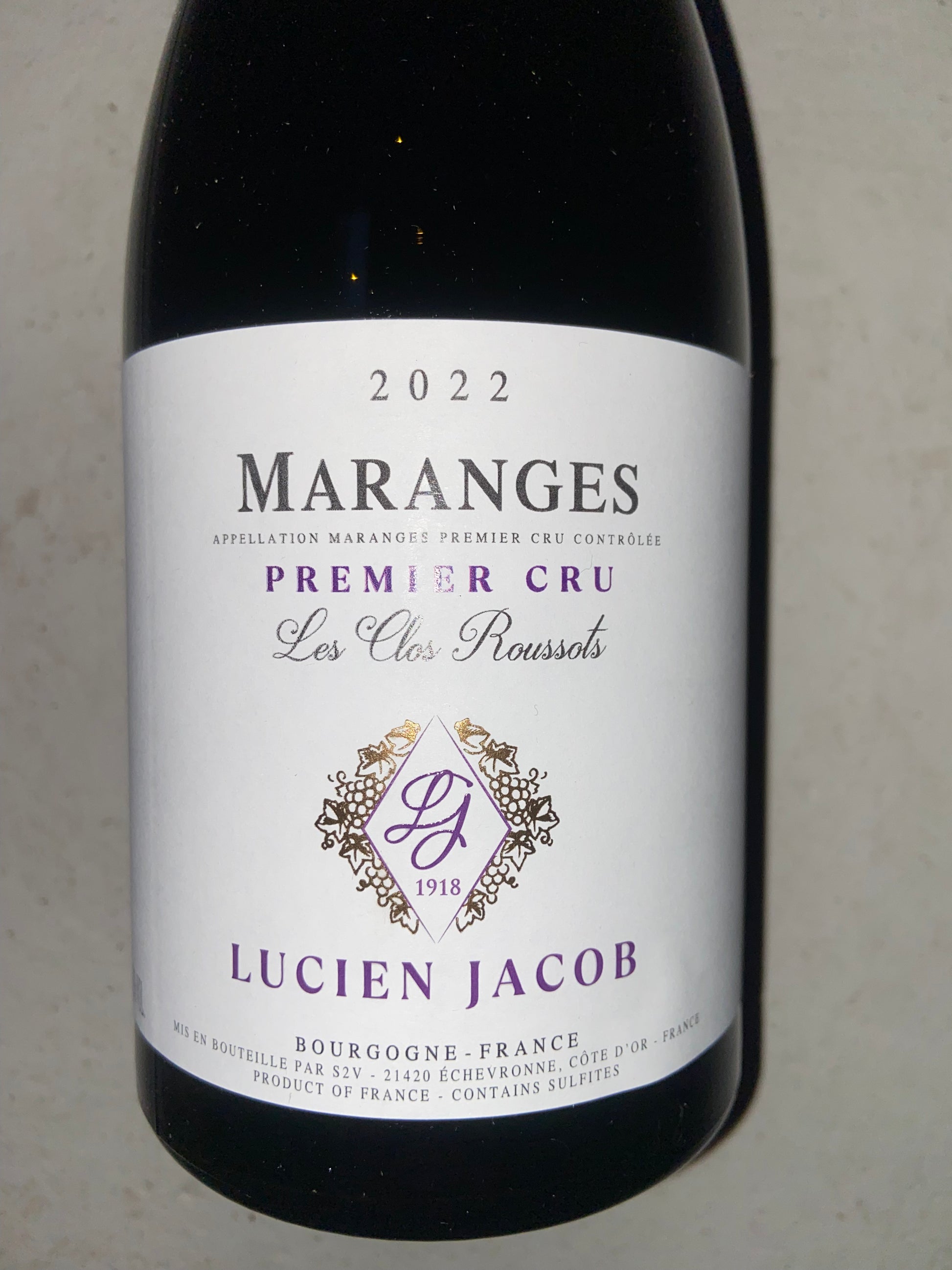 Lucien Jacob, Maranges, Premier Cru, "Les Clos Roussots" - Vinskabt